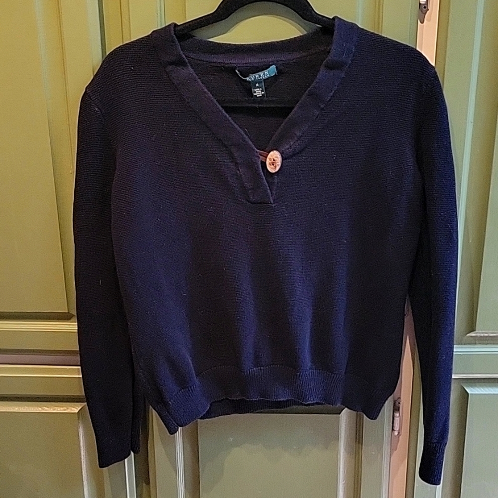 Ralph Lauten waffle knit sweater size M
